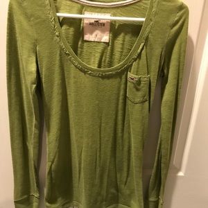 Long sleeve green hollister shirt